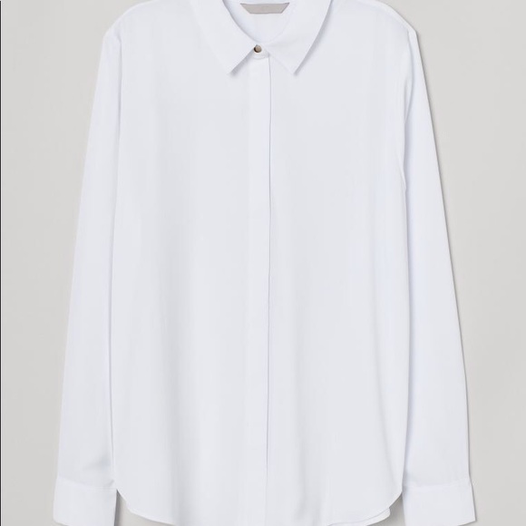 NWT H&M white polyester blouse size Small - Picture 1 of 6